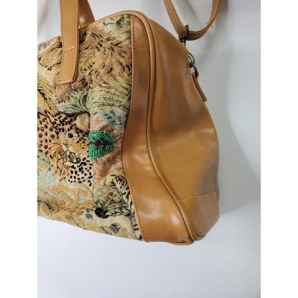 Signature Club A Ladies Tote Bag Safari Tapestry Embroidered Tiger‎ Cheeta Lion - Picture 5 of 16